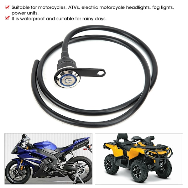 Motorcycle Handlebar Control Switch Headlight Spotlight Fog Light On Off with Blue LED