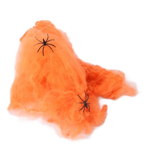 5 kpl Hämähäkinverkko Kauhistuttavia Eläviä Skaalautuvia Halloween-koristeita Sisä- ja ulkokäyttöön Oranssi