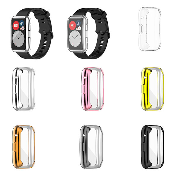 Fodral kompatibelt för HUAWEI Watch FIT Full Cover Fodral Skärmskydd Mjuk TPU Reptålig All Around Skyddsfodral
