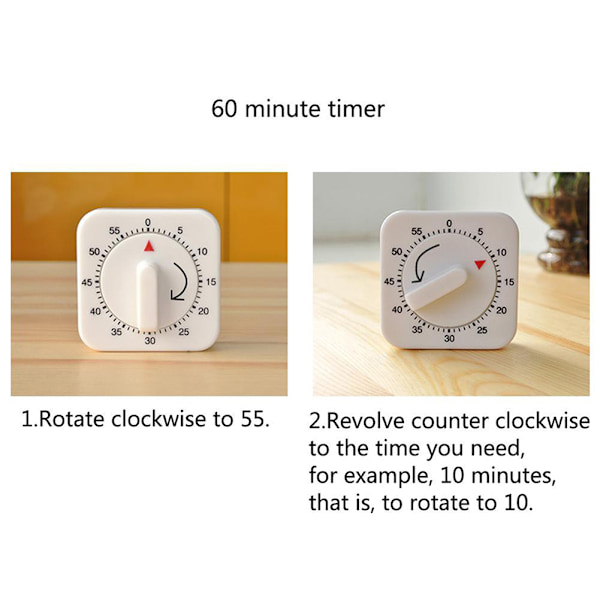 60-minutters timer Køkkenurpåmindelse Praktisk nedtællingstimer Mekanisk timer