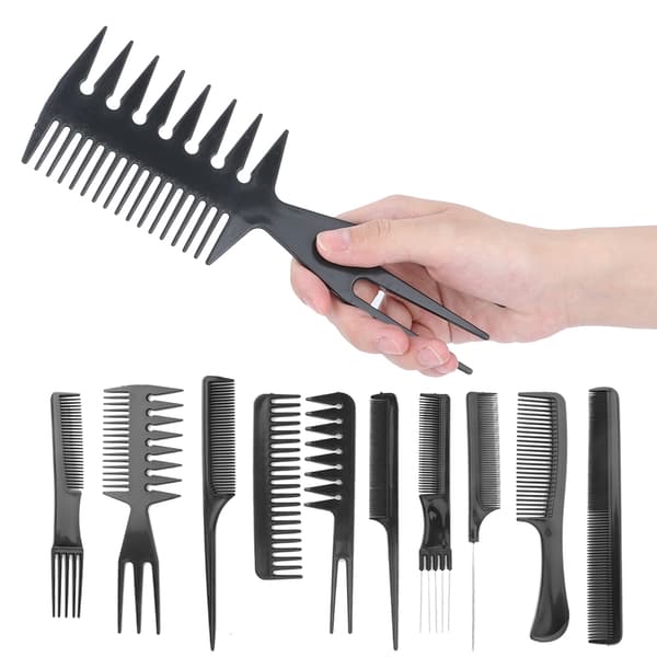 10 Pcs/Set Professional Hair Styling Combs Salon Barber Combs for Various Functions