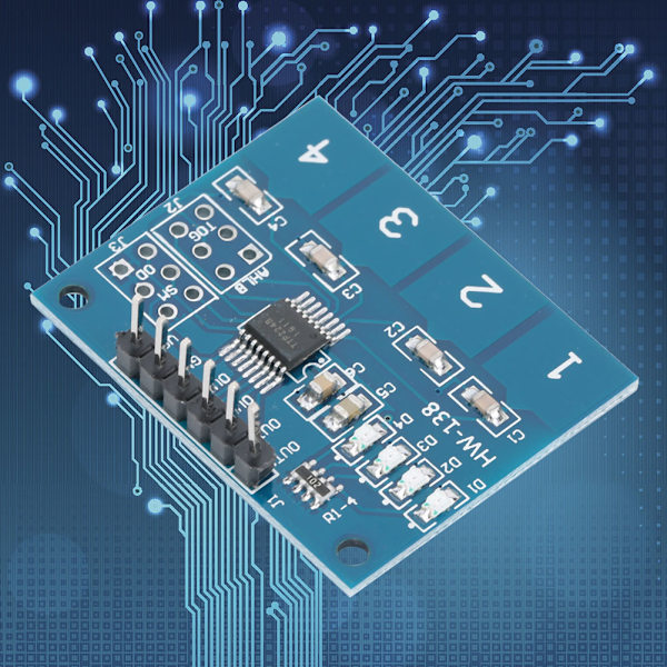 5 st Touch Switch Modul TTP224 Kapacitiv 4 Kanaler Digital Sensor Elektrisk Utrustning