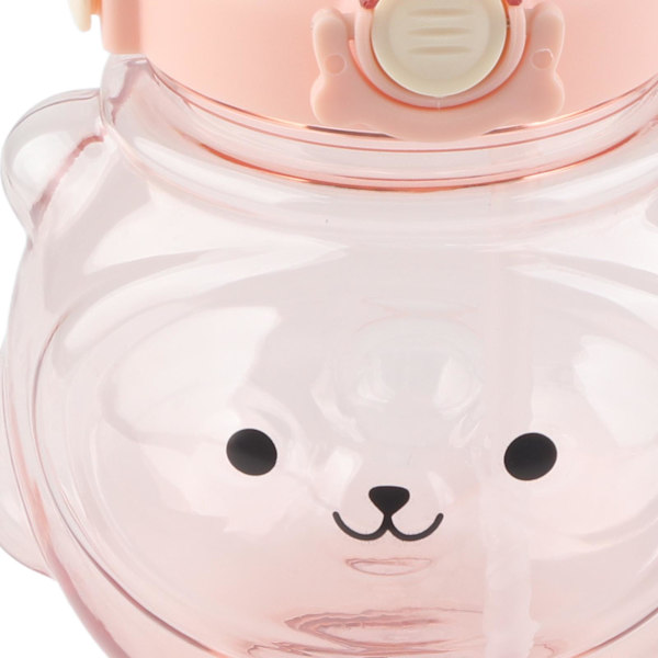 Suuri 1000 ml vesipullo, söpö karhukuvio, kannettava juomapullo oljella ja olkahihnalla, kesäpinkki