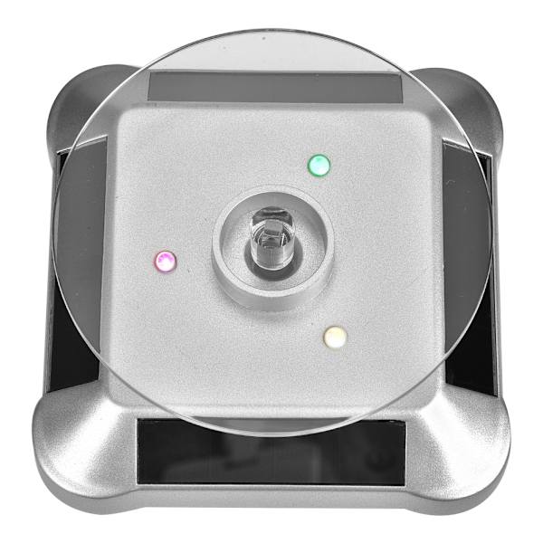 Solenergi och batteridriven rotationshållare för smycken, displaybricka roterande bas (silver)