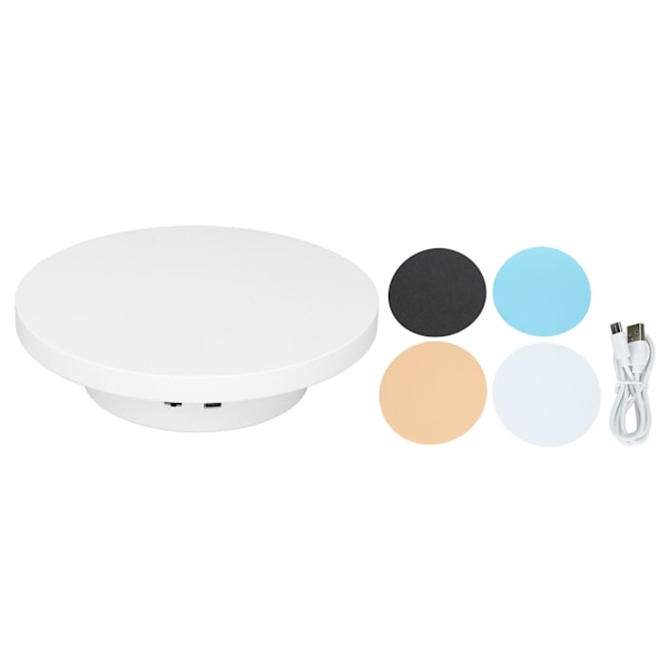 Roterende displaystativ 360 grader motorisert roterende displaystativ Skiveplate for liten produktvisning 3 kg Diameter 20 cm/7,9 tommer
