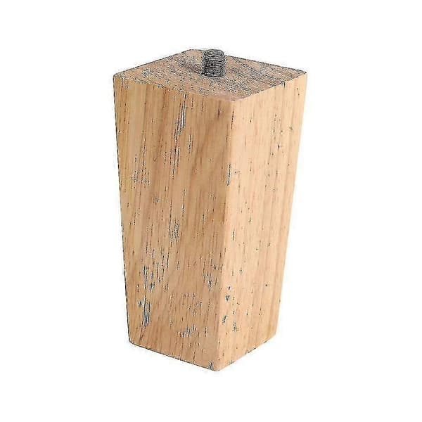 Sett med 4 firkantede møbelben i eik[LD] 10cm