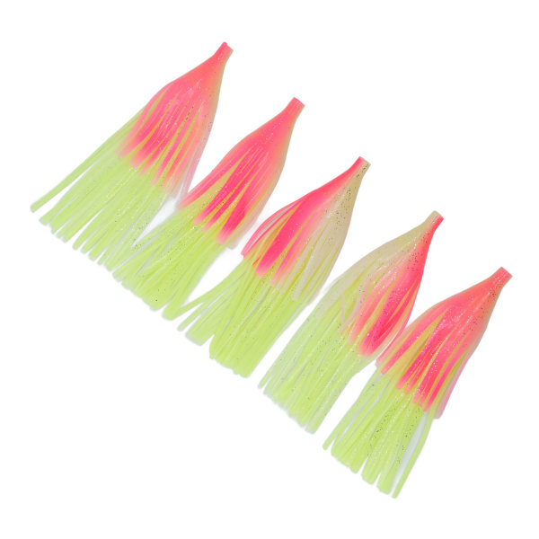 5 stk. Blæksprutte Blødt Agnsdyr Lysende 20cm Tyk PVC Skørt Fiskeri Lokkemad Til Fiskeri Udendørs Pink