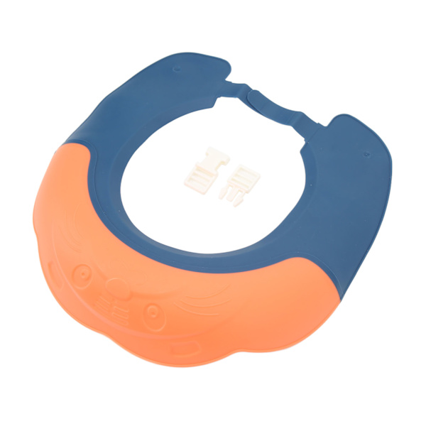 Barntvätt hårskydd Vattentät silikon elastisk bred brätte Baby justerbar duschskydd Orange Blå