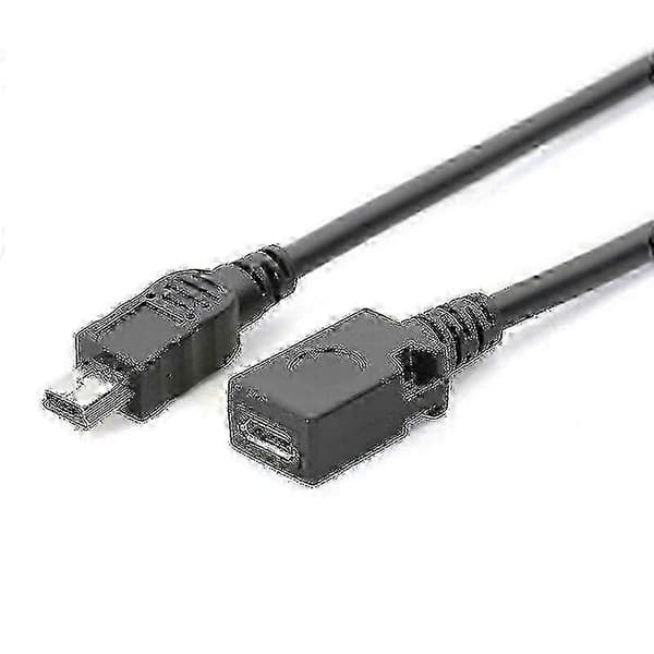 Micro USB naaras - Mini USB uros -lataussovitinkaapeli 13cm