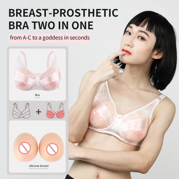 Crossdressing BH-set med bröstproteser för Crossdresser falska bröst för transpersoner Cosplay