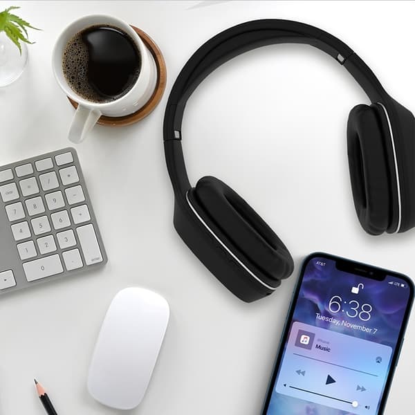 FOREVER Trådløse Bluetooth 5.1 Hovedtelefoner, AUX, Med Mikrofon Sort Svart black