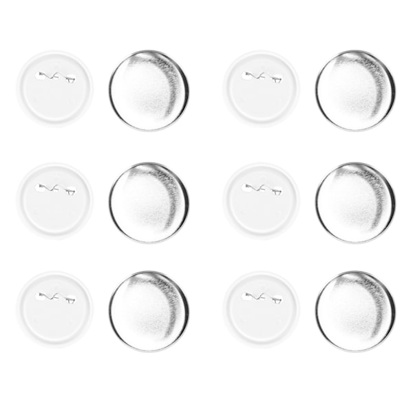100 Set Blank Knappmärke Delar Set för Knappmaskin DIY Rund Form Rostfria Knapptillverkningsmaterial 58mm/2.3in