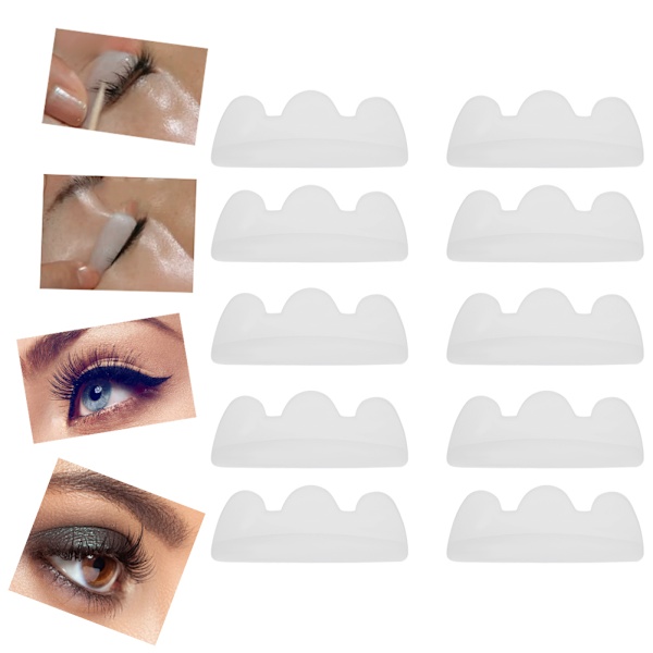 5 Pairs Silicone Eyelash Perming Pads Eyelash Curling Lifting Shield Patch Makeup Tool