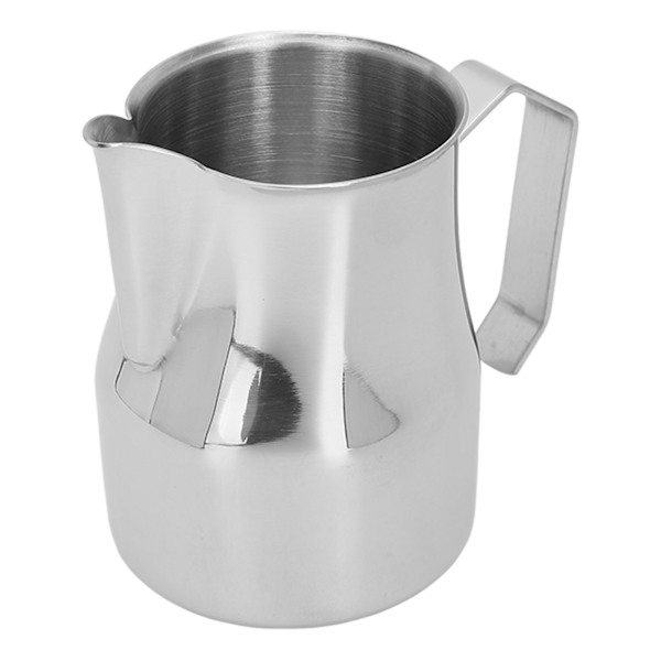 Mjölkskummare Kaffeångande kanna 304 rostfritt stål Kaffe Mjölkkopp Mjölkskummare Cup Olecranon Typ Utlopp Silver 350ML