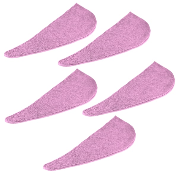 5 st mikrofiberhårtorkhatt Absorberande Snabbtorkande Kvinnor Flickor Mjuk Turban Handduk 9,1x25,6in Ljuslila