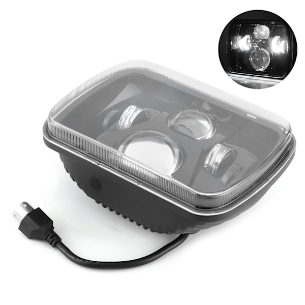 H4 7 tommer LED firkantet forlygte Høj lysstyrke 12‑24V Forlygte Passer til Wrangler YJ