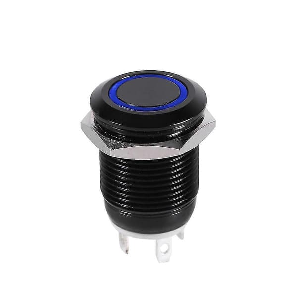 12 mm LED-valo hetkellinen painonappikytkin musta kotelo 2A autoon