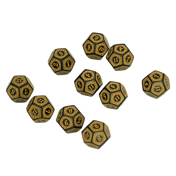 10 kpl Noppasetti Polyedriset Nopeat Roolipeli RPG-peli Akryyli DND-lautapelivarusteet D12