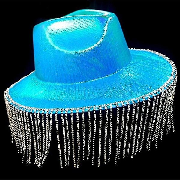 Rose Red Space Cowgirl Hat med Rhinestone Frynser - Perfekt for Kvinner og Jenter på Temafester