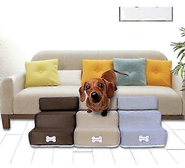Vaskbar kæledyrsrampe med 2/3 trin til små hunde og katte 21-Mesh 2 Steps Blue Steps