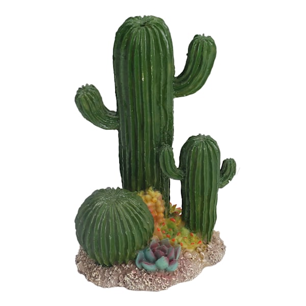 Simulert kaktus ornament Stabil akvarium kaktus dekorasjon med sukkulenter for akvarier og reptiltanker