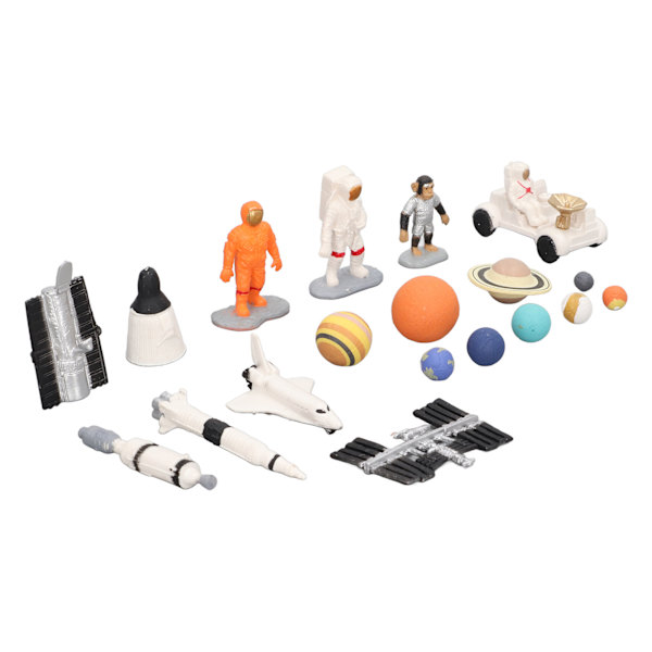 19st rymdmodellleksaker Rymdplan Satellit Lunar Rover Astronaut 9 Planeter Space Model Series Set för barn