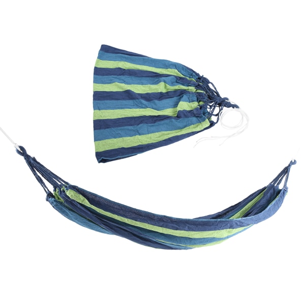Riippumatto retkeilyyn, ultralight kannettava ulkoiluriippumatto, kantavuus 250 kg, sininen värikkäillä raidoilla