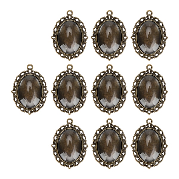 10 Set Glas Patch Hänge Ovala Brickor Glas Cabochon Klara Kupolplattor DIY Smyckesmaterial
