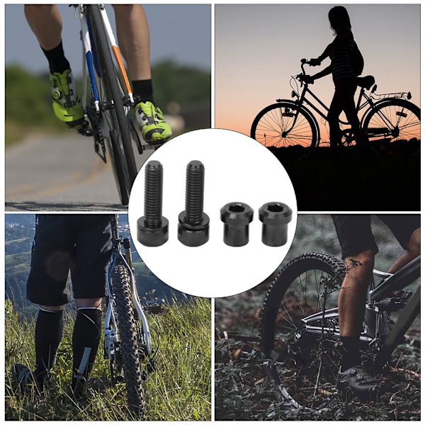 4ST RISK Titanlegering M5*18 skaftskruvar för mountainbike landsvägscyklar Bultar Bytestillbehör (svart)