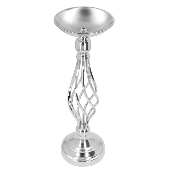 Bordsljusstakeprydnad Järn Vriden trottoarkant Ljusstake Dekorativ prydnad Bröllopsljusstakedekoration Silver S