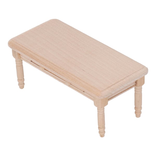 Nukkekodin ruokapöytä 1:12 mittakaavassa Yksinkertainen Elegantti muotoilu Kestävä puu Miniatyyri teepöytä 1:12 nukkekodille