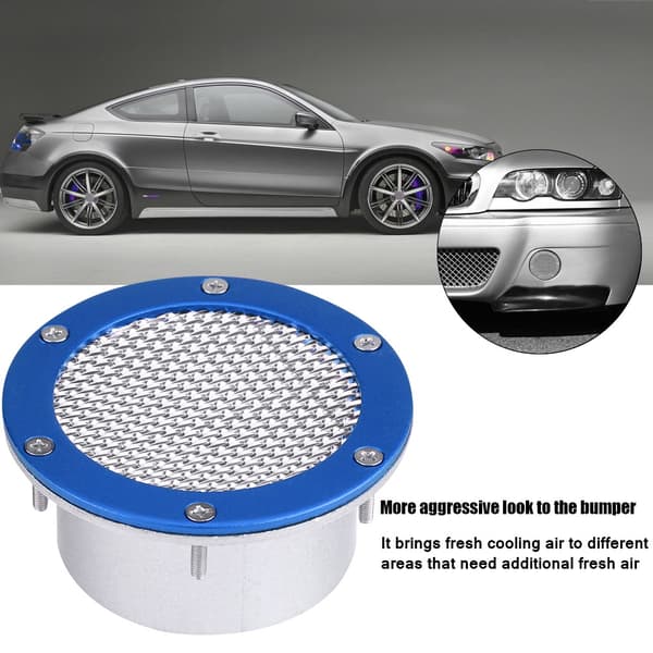 Universal Bil Racing Luftkanalgitter Bumper Ventilasjonsinntak for Kaldluftinntak (Blå)