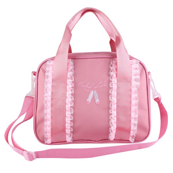 Piger Ballet Dans Børne Håndtaske Enkelt Skulder Sport Lynlås Taske Tote (Rosa)