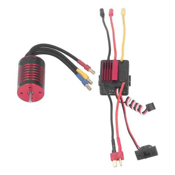 Motor ESC Set 2838 børsteløs motor og 35A børsteløs ESC-erstatning for 1/14 1/16 RC bil Rød 4400KV