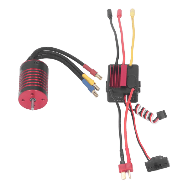 Motor ESC Set 2838 borstlös motor och 35A borstlös ESC-ersättning för 1/14 1/16 RC Car Red 4400KV