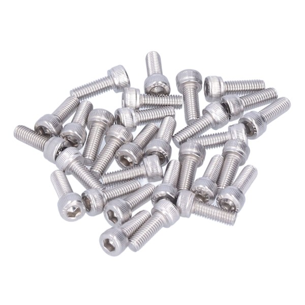 30 stk M5 Cylindrisk Hoved Hex-skruer A2 Rustfrit Stål Hex-skruer Skruesæt M5 X 14