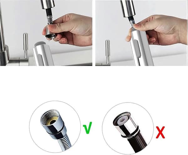 Kranmunstycke, 2 lägen Utdragbart kranmunstycke, Köksblandare Munstycke Diskho 1/2" Anslutningar med kontrollknapp
