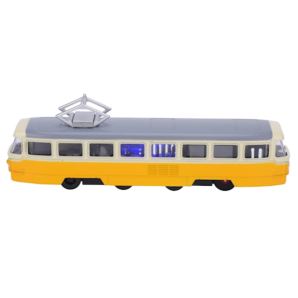1:90 Kid Pull Back Billeksak Barn Legering Simulering Bilmodell Dekoration med lyd og lys (gul)