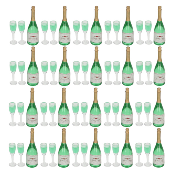 10 set Dollhouse Champagne Set DIY Miniatyr Simuleringsmodell Miniatyrvinflaskor Naturtrogna PVC Dockhusdekor