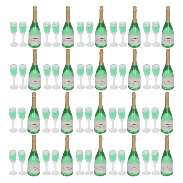 10 sett Dukkehus Champagne Sett DIY Miniatyr Simuleringsmodell Miniatyrvinflasker Realistiske PVC Dukkehusdekor