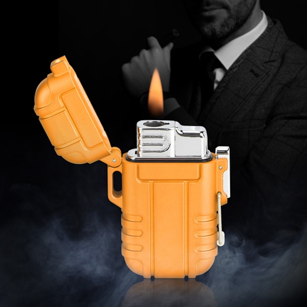 Bærbar gasslighter Vanntett vindtett lighter for røykere sigaretter Sigarett (oransje)