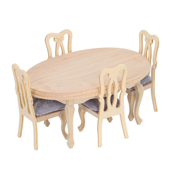 Dukkehussæt Spisebordstol 1:12 Dukkehustræ Naturtro Miniaturemøbler Spisebordsstol Modelset Hjemindretning