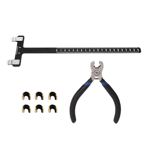 Bågsträng Nockpunkter Tång Set T Linjal Nockningsspänne Tångsats Bågskytte Compound Trissa Båge Turning Kit Svart