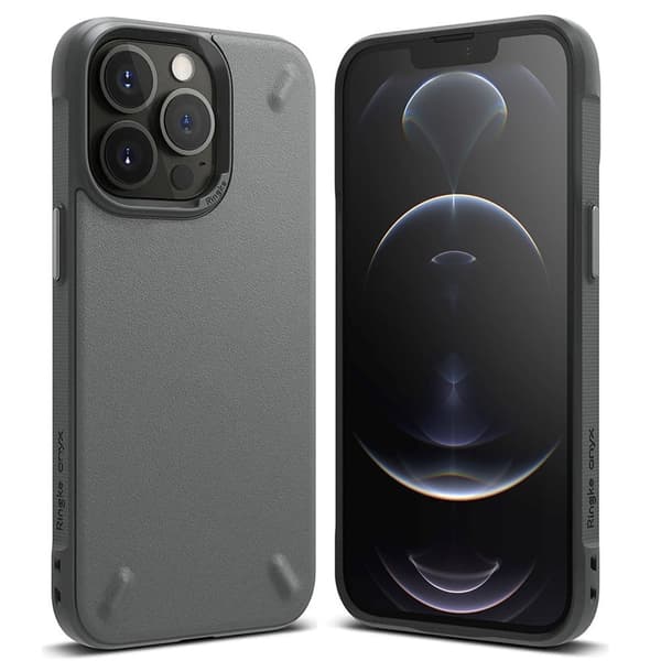 RINGKE ONYX - Kompatibel med iPhone 13 Pro - Mørkegrå Silvergrå silver