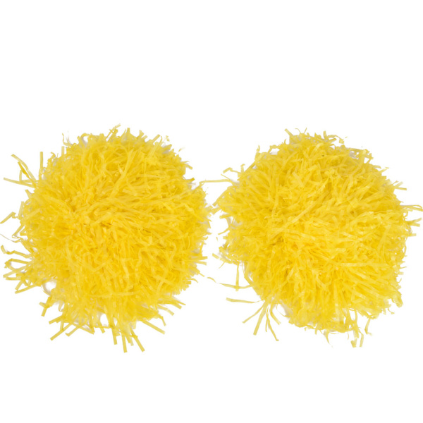 1 par cheerleader pom poms for dansfest skoleidrettskonkurranse (gul)