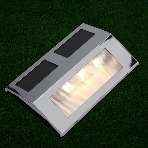 3LED Solar Step Trappljus Balkonglampa Utomhus Trädgård Innergård Vägglampa