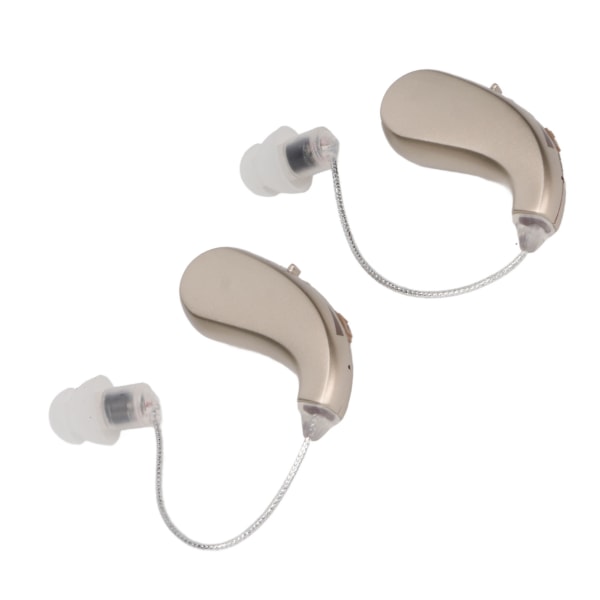 2 stk. Digital lydforstærker Genopladelig lyd høreapparat med støjreduktion til seniorer voksne høretab sølv