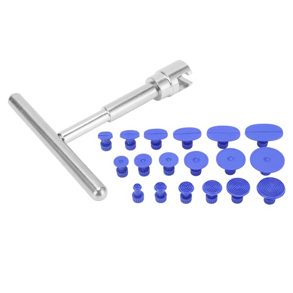 Paintless Dent Removal Puller T-Bar with 18 Pcs Pulling Tabs Kit Auto Body Damage Repair Hand Tool
