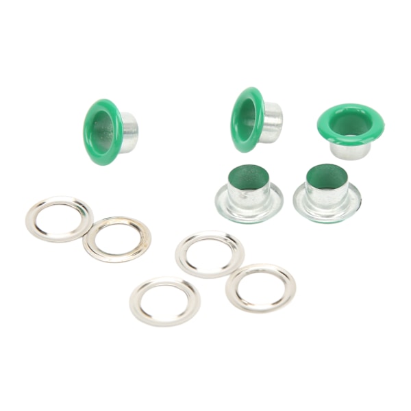500 Set Grommet Kit 8mm Rund Koppar Livfull Färg Mångsidigt Öljett Kit för Reparation Dekoration DIY Grön