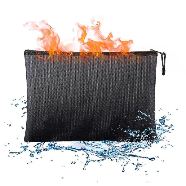 Stor vattentålig brandsäker dokumentväska med fickor blixtlås